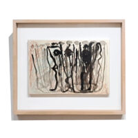 『アレンジフラワー』澤井 玲衣子／￥71,500（額装込み・税込み）／ 2014 年／ 273×410／ 墨、カレコンテ、紙、パネル